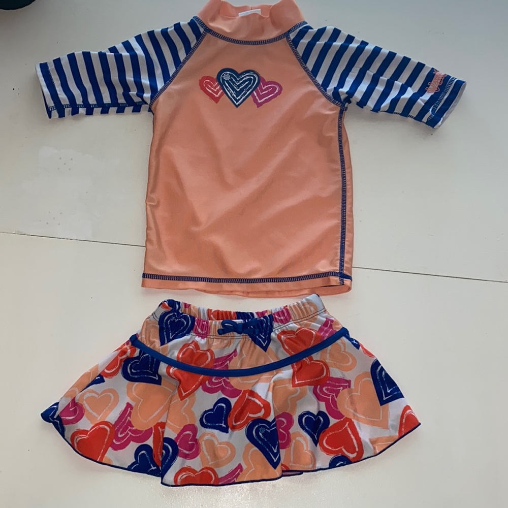 Two piece swimsuit - rash guard & skort